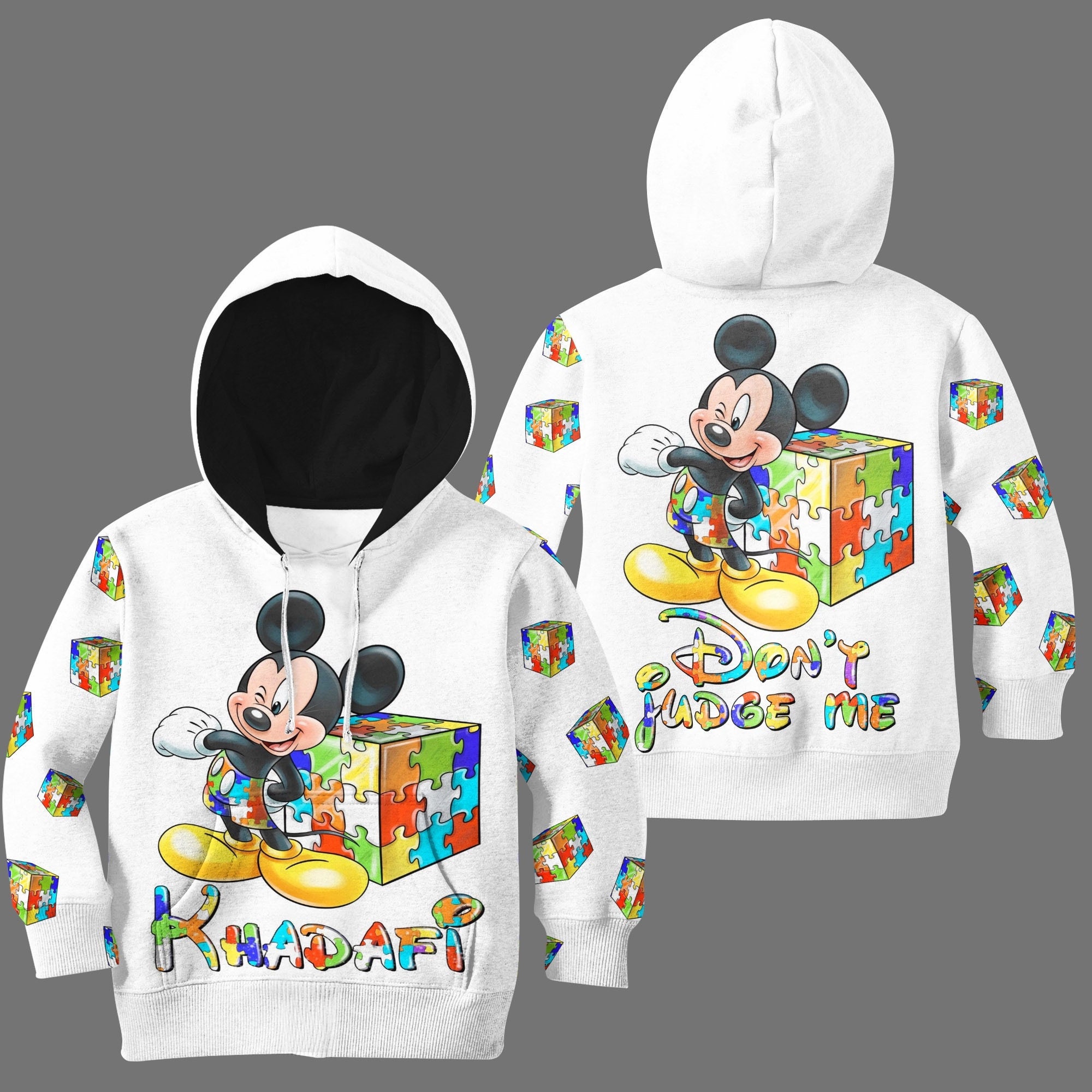 Discover Mickey Colorful Autism Puzzles | Disney 3D Hoodie