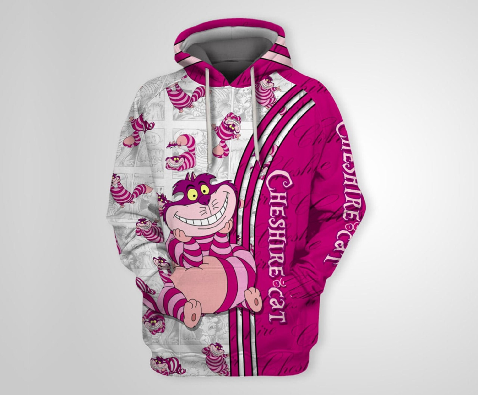 Pink Chesire Cat Disney 3D Hoodie