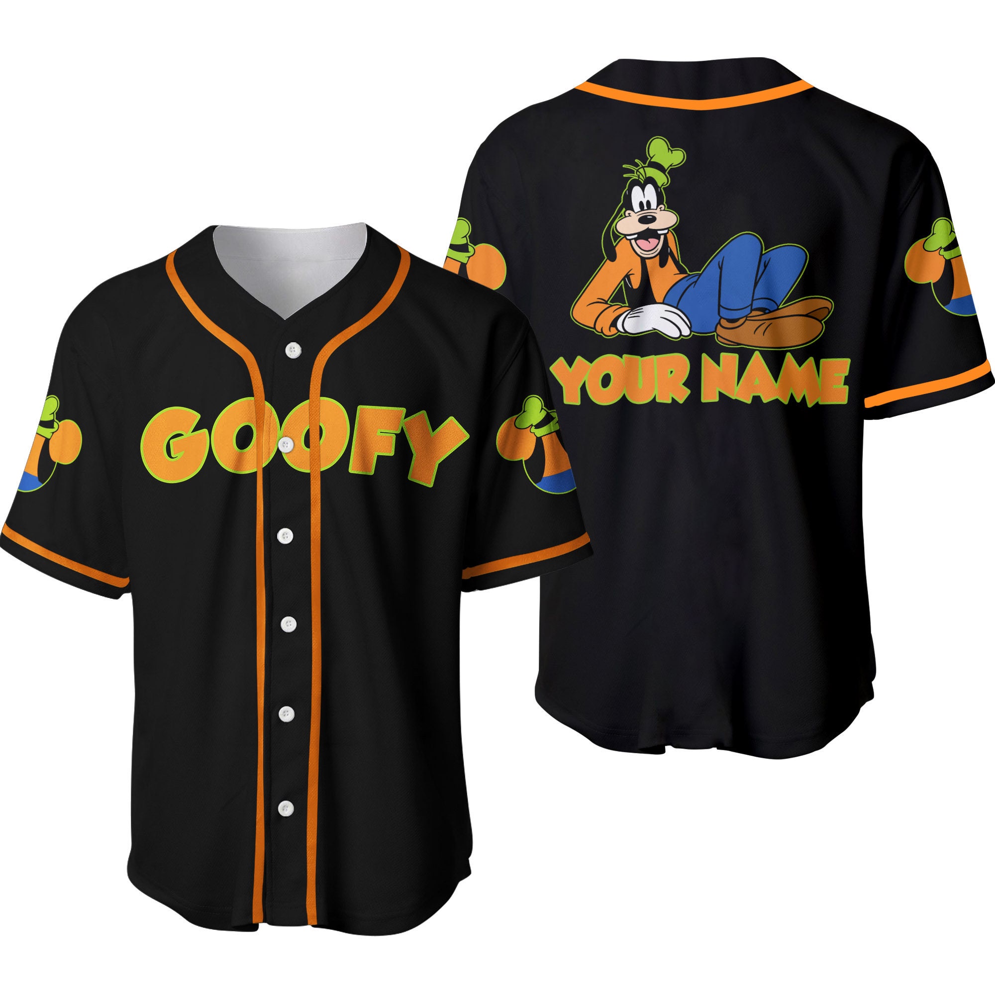 Discover Chilling Goofy Dog Black Disney Custom Baseball Jersey