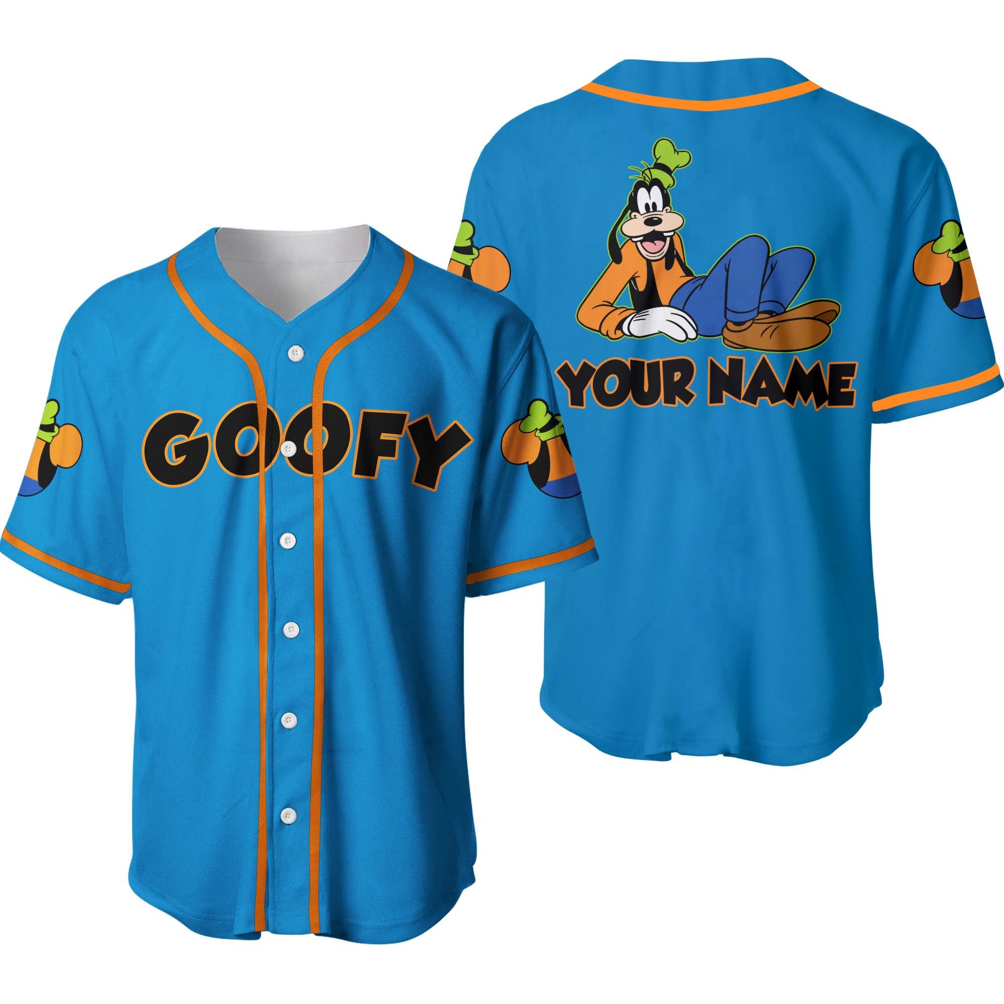 Discover Chilling Goofy Dog Blue Disney Custom Baseball Jersey