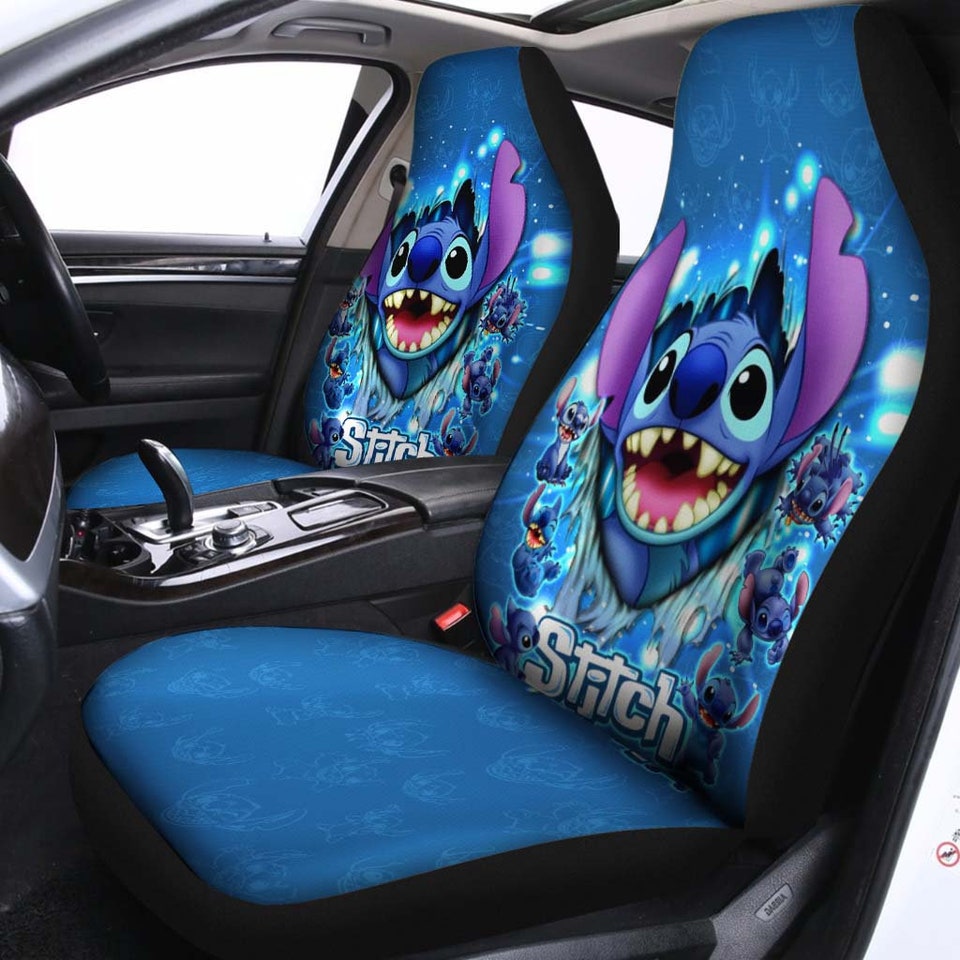 Stitch Blue Bling Glitter Disney Cartoon Car Seats Cover sold by  Utilitarian Goiter, SKU 17510895
