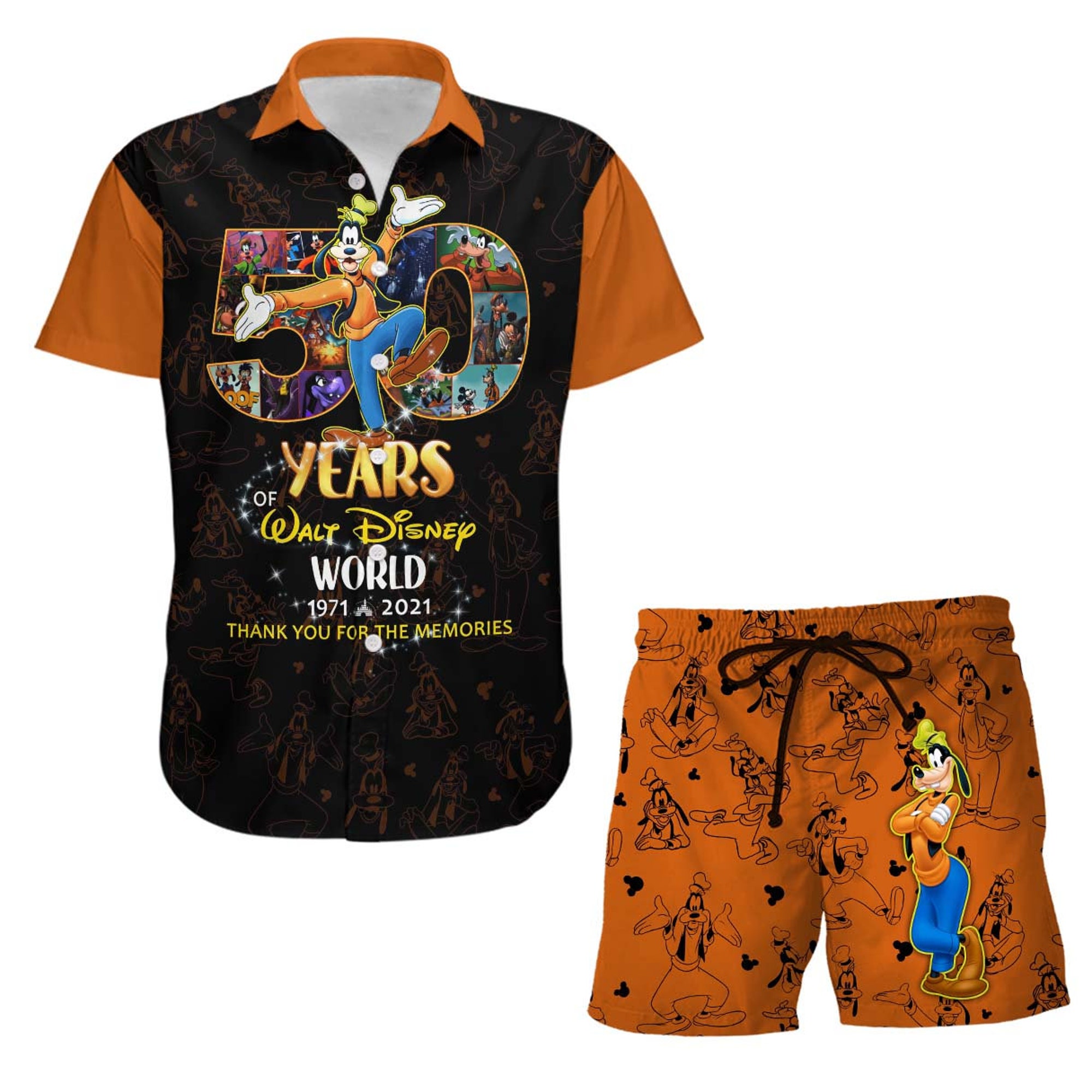 Goofy Hund Orange 50. Jahrestag Glitzer Schloss Disney Hawaiian Shirt Goofy Hund Orange 50. Jahrestag Glitzer Schloss Disney Hawaiian Shirt
