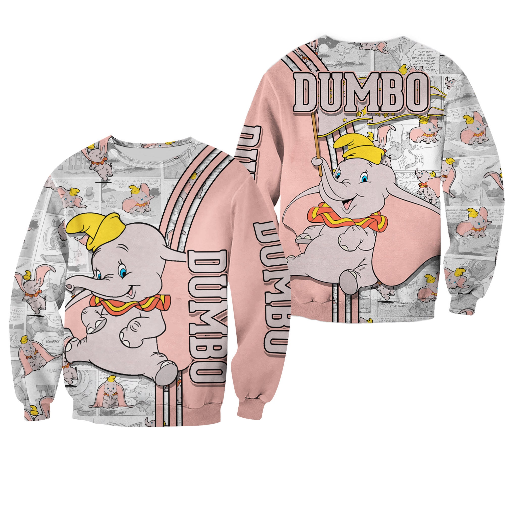 Discover Dumbo Cute Pink Comic Patterns Disney 3D Sweatshirt