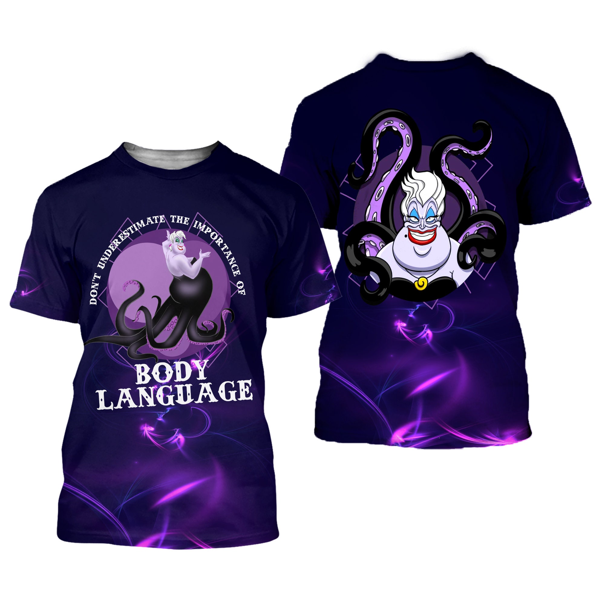 Discover Villain Ursula Purple Quote Button Overalls Patterns Disney T-shirts