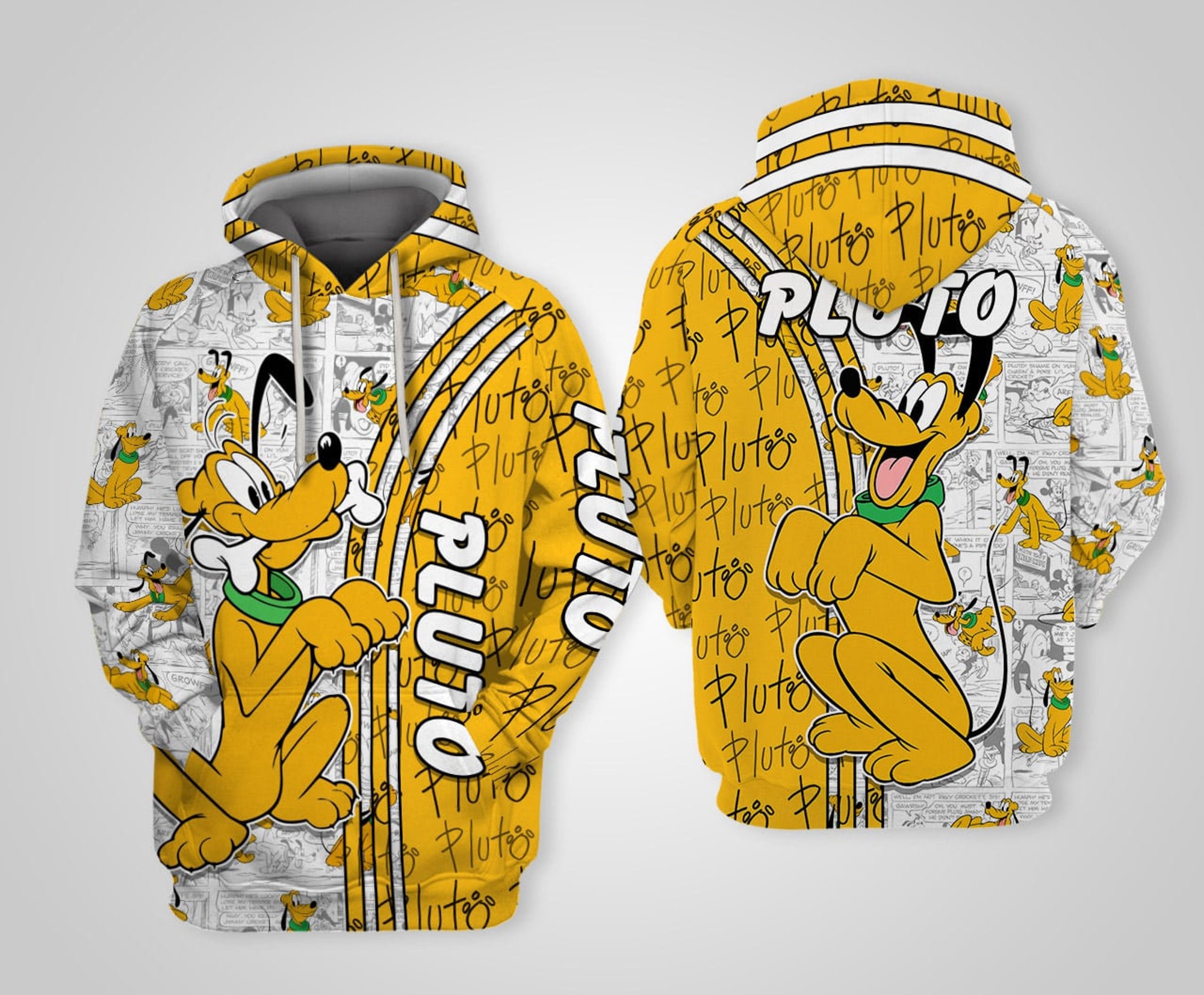 Discover Disney Pluto Dog Yellow 3D Hoodie
