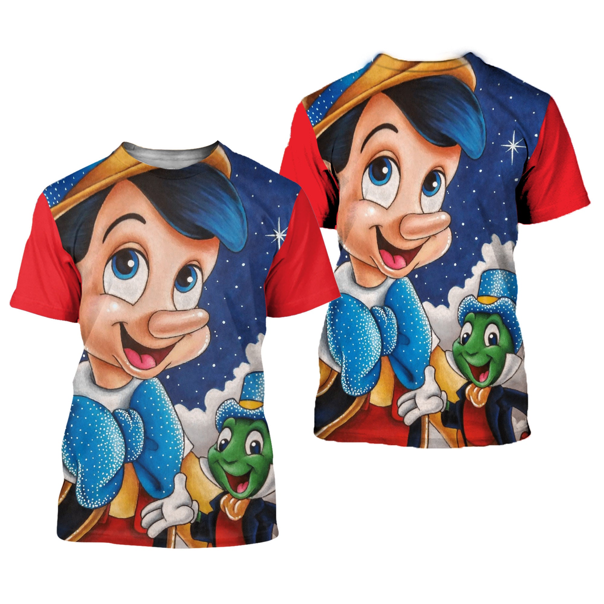 Discover Pinocchio Red Button Overalls Patterns Disney T-shirts