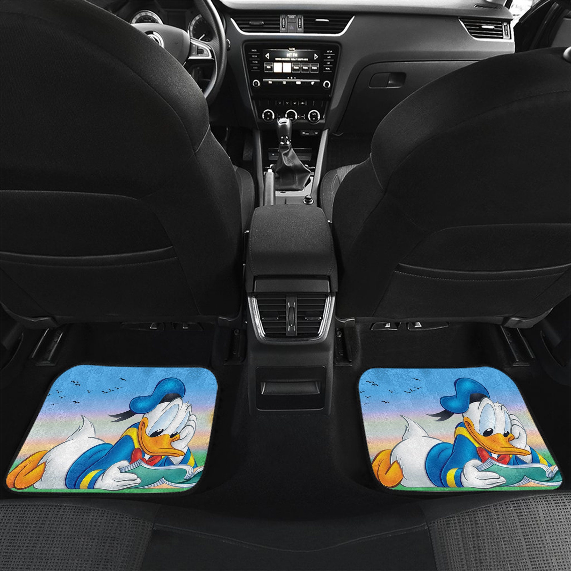 Donald Duck Patterns Blue Yellow White Green Black Disney Graphic Cartoon Custom Personalized Car Floor Mat Set Accessories Decorations