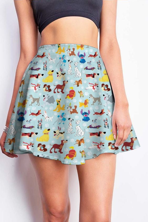 Discover All Disney Dogs Pattern Cute Disney Skater skirts