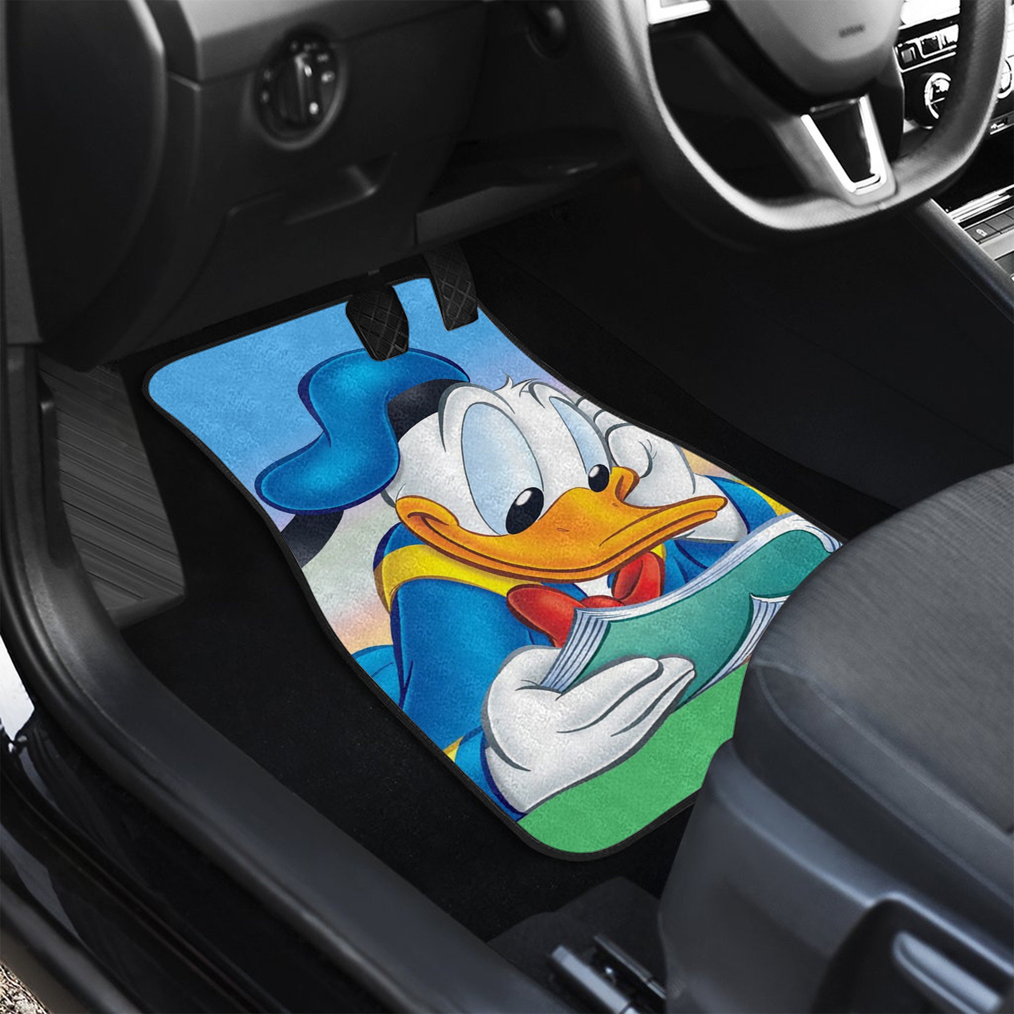 Donald Duck Patterns Blue Yellow White Green Black Disney Graphic Cartoon Custom Personalized Car Floor Mat Set Accessories Decorations