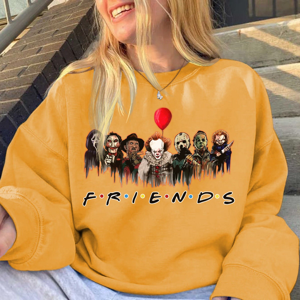 Discover Friends Horror Pumpkin Head Halloween Disney Cartoon Sweaters