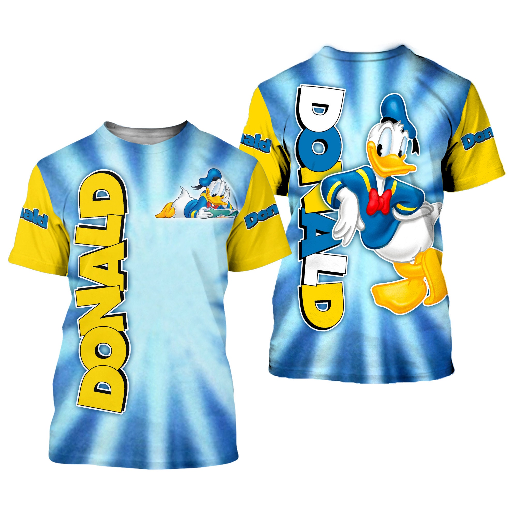 Vintage Donald Duck Blue Button Overalls Patterns Disney T-shirts