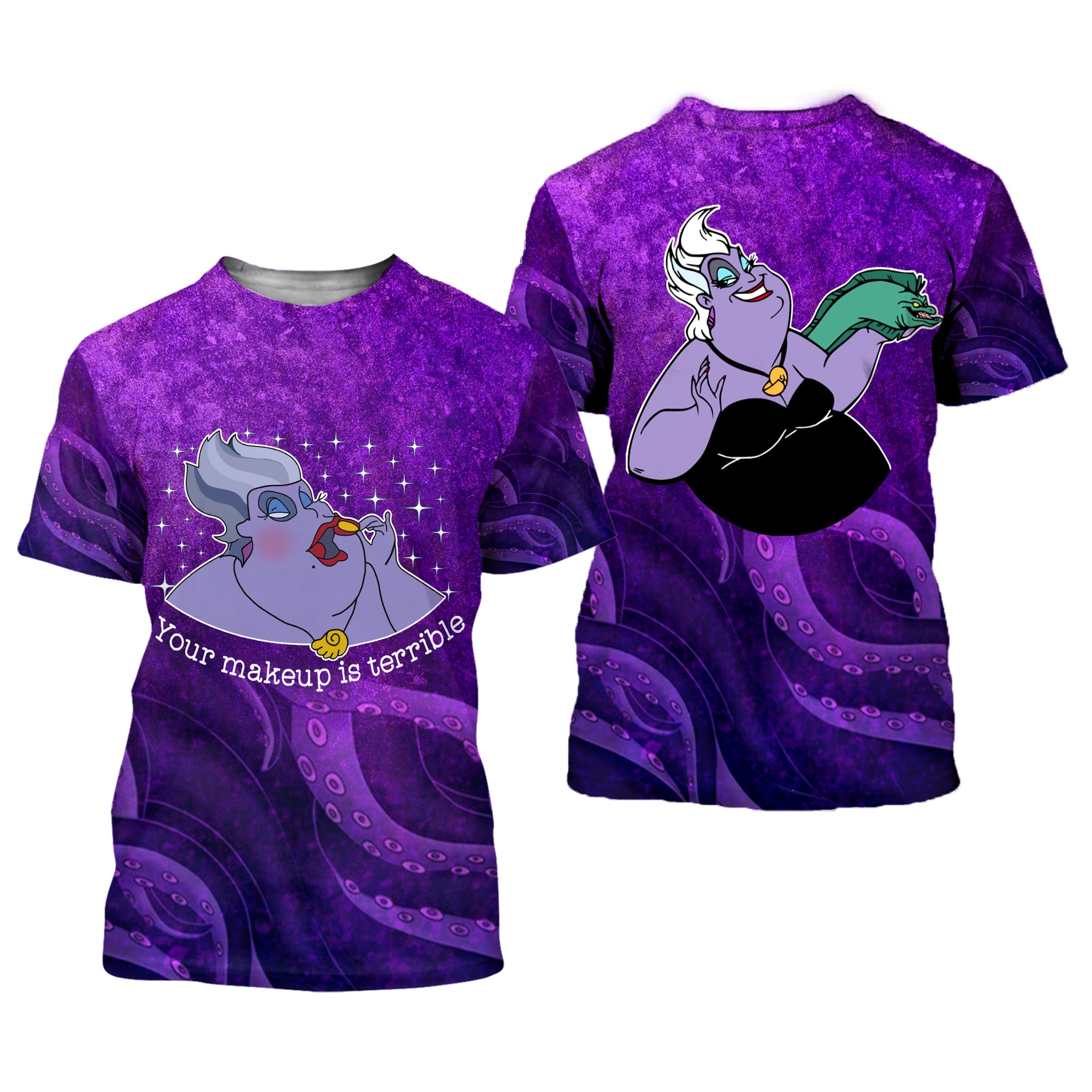 Discover Ursula Little Mermaid Purple Button Overalls Patterns Disney T-shirts