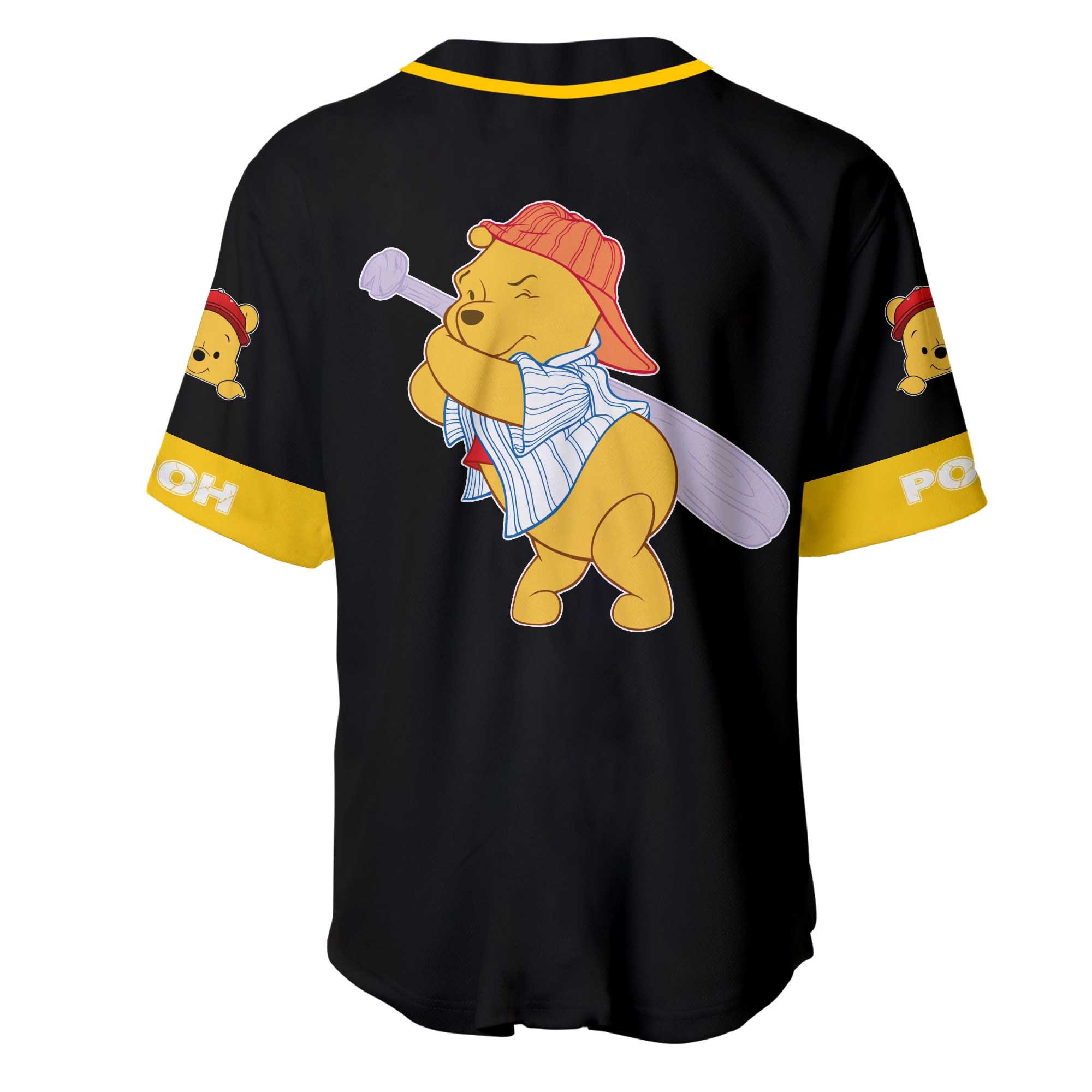 Winnie The Pooh Yellow Black Disney Custom Baseball Jersey