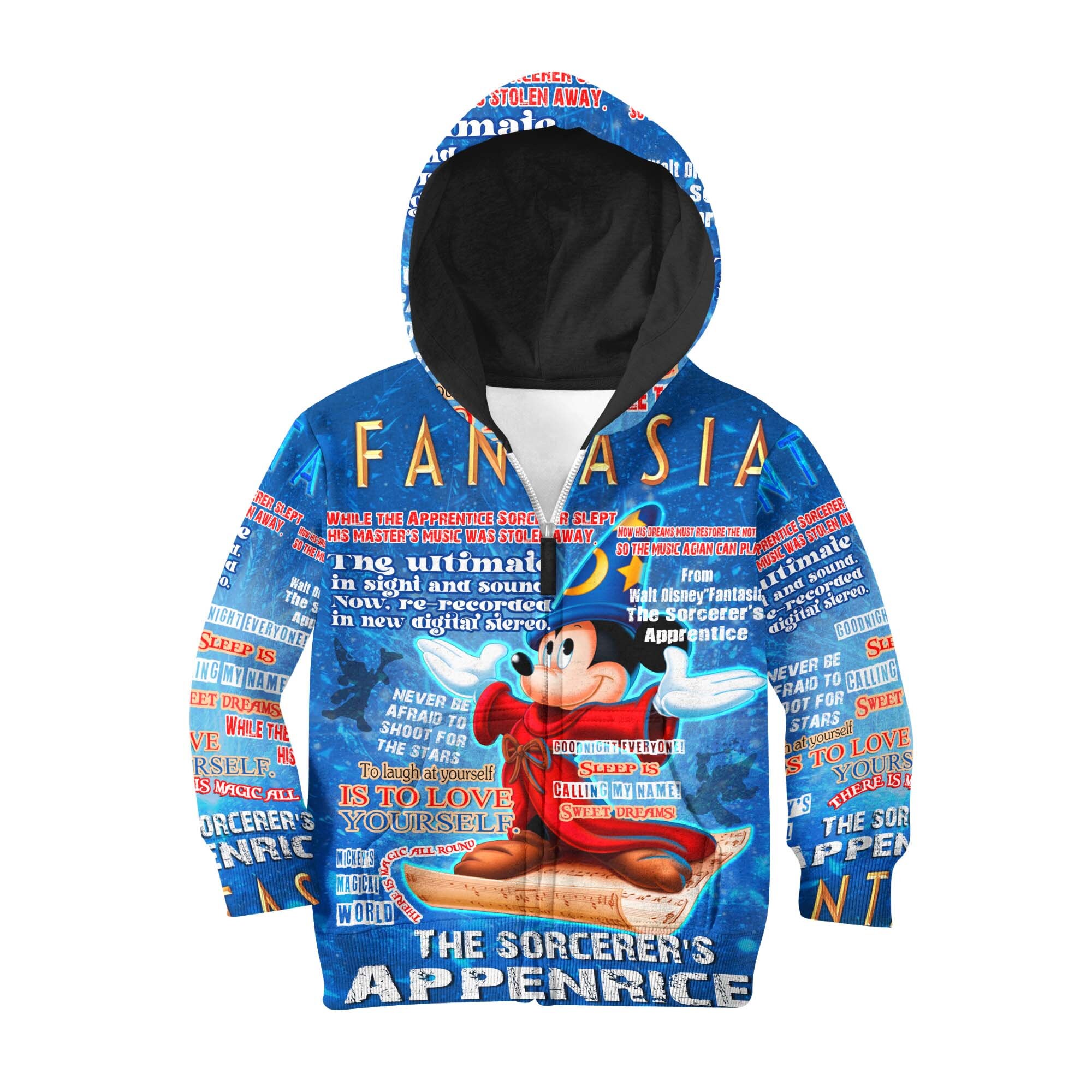 Mickey Fantasia Words Pattern | Disney Quotes Sweatshirt/Hoodie