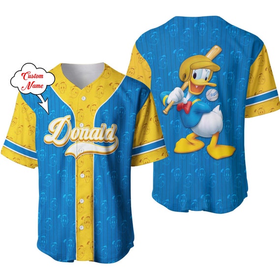 Donald Duck Blue Yellow Patterns Disney Unisex Cartoon Etsy