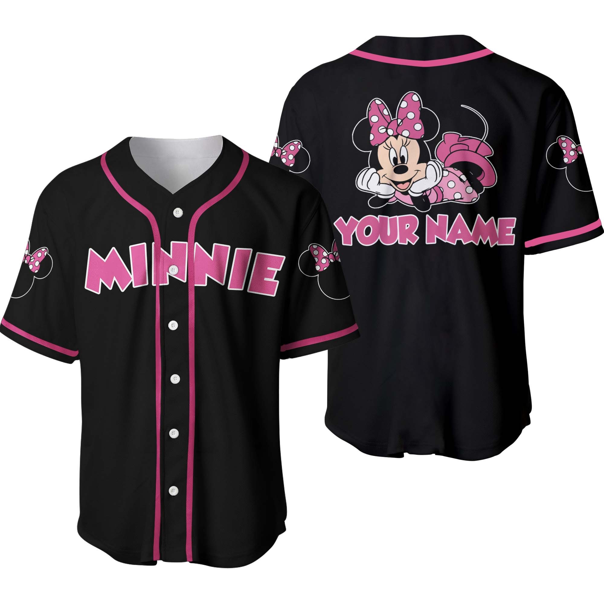 Discover Cute Minnie Pink Disney Custom Baseball Jersey