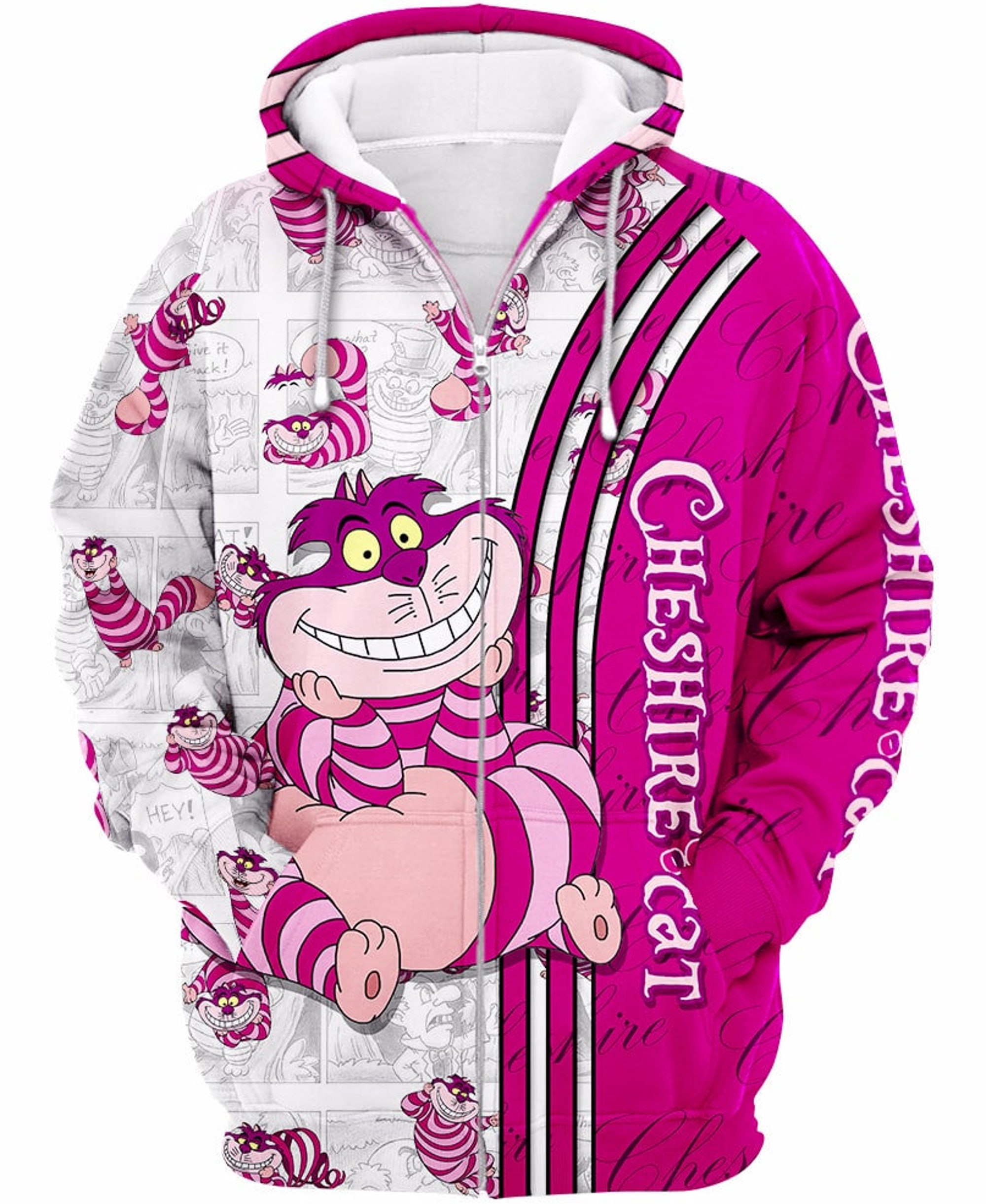 Pink Chesire Cat Disney 3D Hoodie