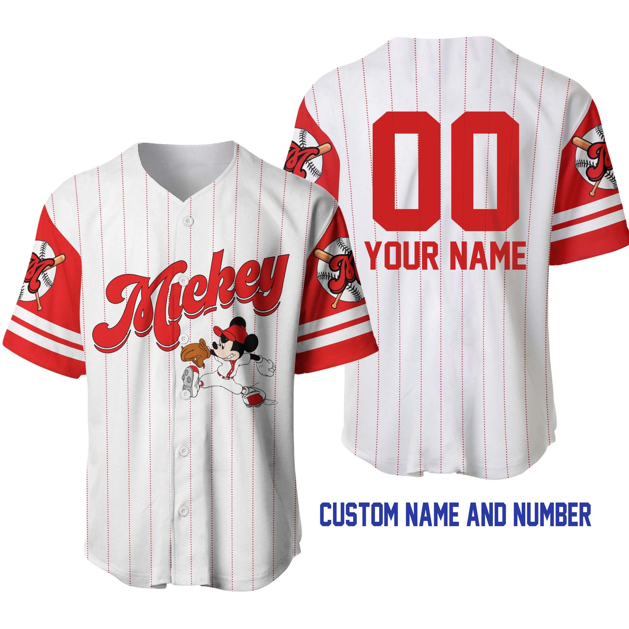 Discover Mickey Mouse Disney Cartoon Custom Baseball Jersey Trikot