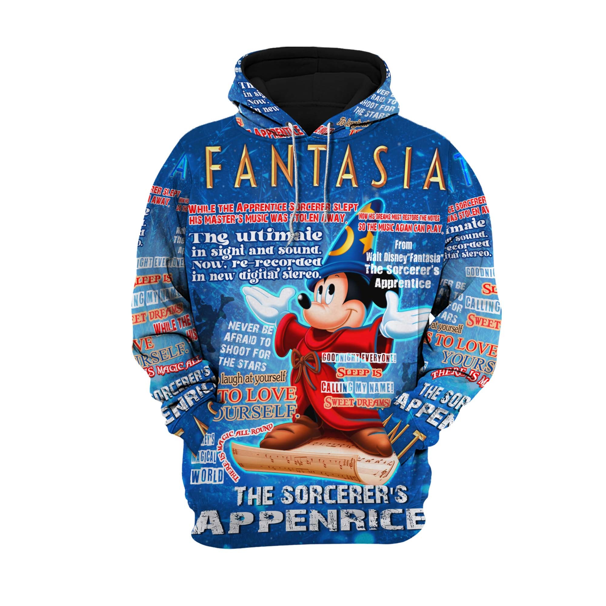 Mickey Fantasia Words Pattern | Disney Quotes Sweatshirt/Hoodie