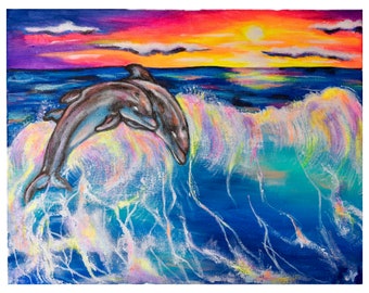 Dolphin Sunset- 8x10 inch prints