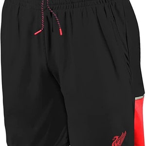 Men&#39;s Liverpool Officially Poly Soccer Shorts - Black LP06SH-R