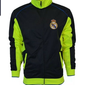 Real Madrid Official Track Jacket Classic Soccer Jacket - Navy & Green