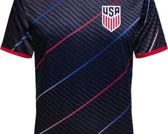 2026 US Soccer USMNT Game Day Soccer T-Shirt: Official Licensed Poly Jersey - Navy with Home Color