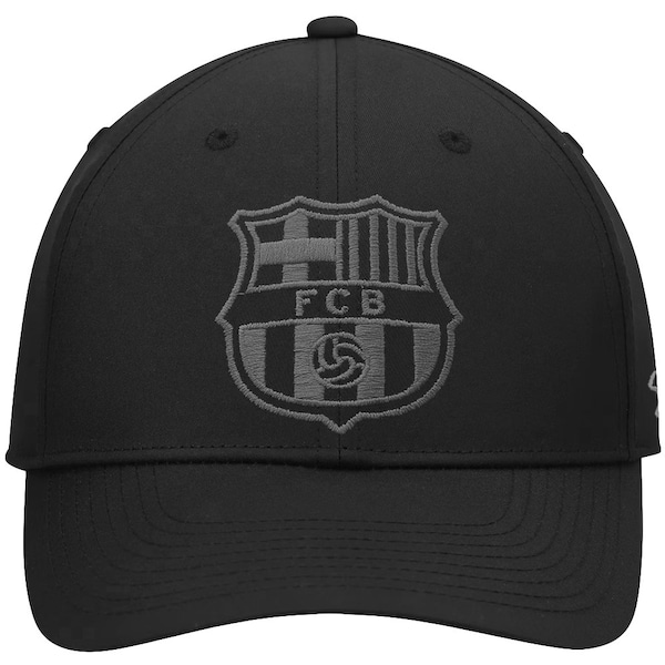 FC BARCELONA Official Licensed Soccer Cap Hat - Black with Grey Logo - Custom Name Initials