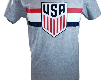 U.S Soccer USMNT Distressed Logo - Grey - Add Your Name and Number
