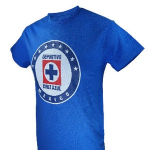 Cruz Azul Officially Licensed Soccer T-Shirt Cotton Tee -03 Home Blue [Custom] Name + Number