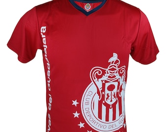 Chivas De Guadalajara Youth Soccer Jersey - Red Poly Shirt, Custom Name & Number