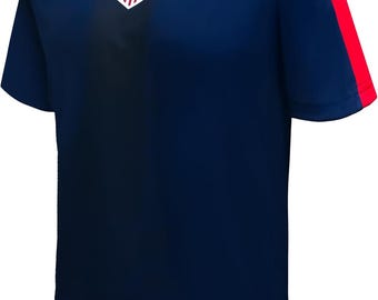2026 US Soccer USMNT Game Day Soccer T-Shirt: Official Licensed Poly Jersey - Navy with Home Color Adult Men Size