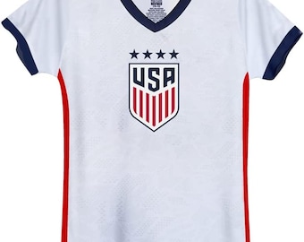USWNT 4 Star Jersey: Girl's Soccer Tee - Official Licensed