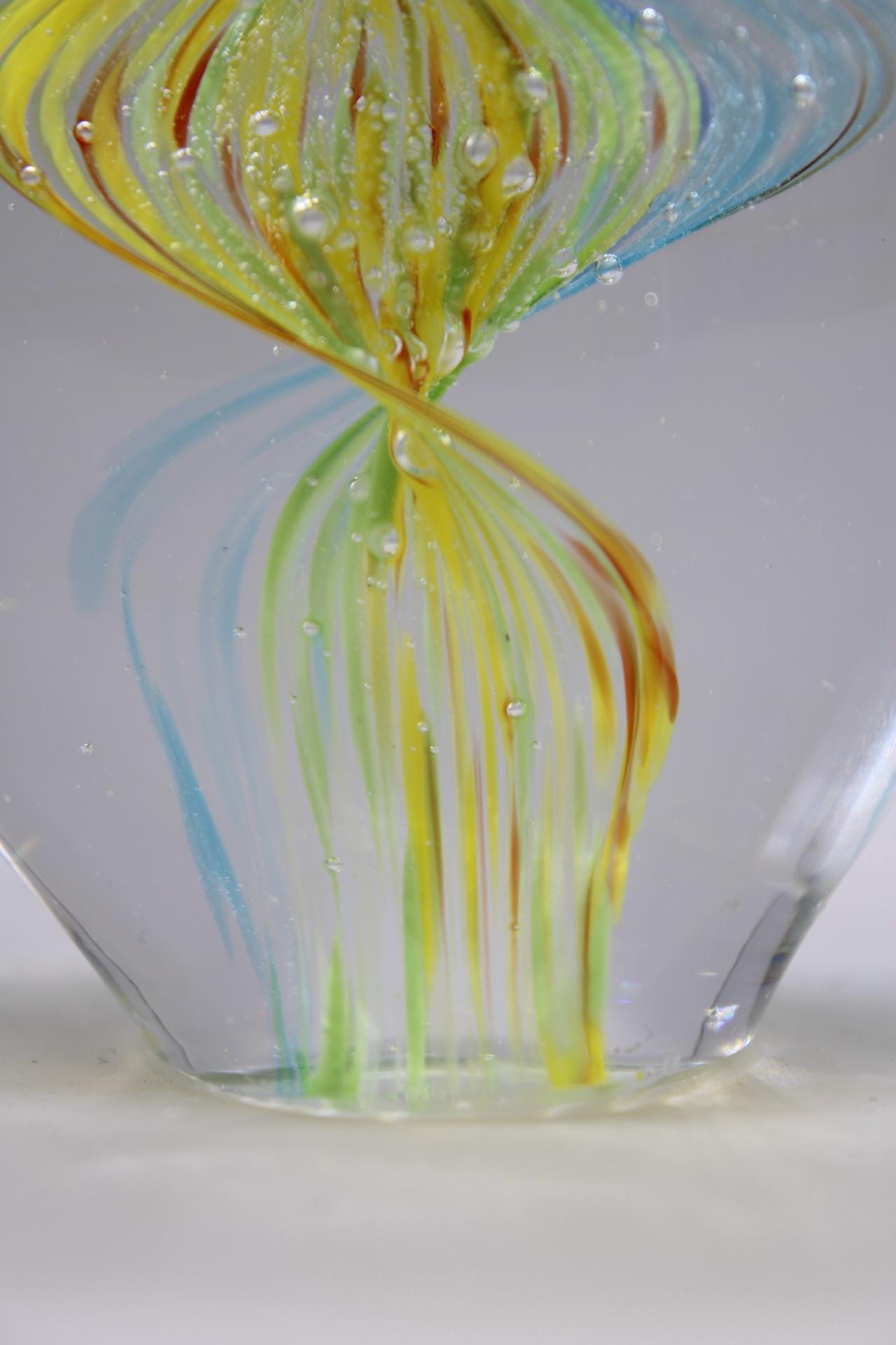 100% Handcraft Glass Delicate Swirls of Soft Rainbow Heart Glass ...