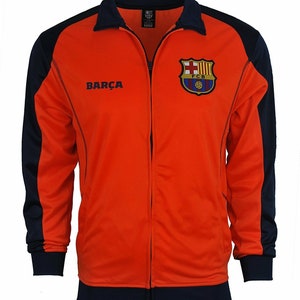 FC Barcelona Official Licensed Soccer Zipper Jacket - Orange Custom Name & Number