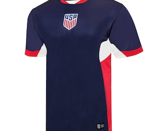 USMNT Soccer T-Shirt: Custom Name & Number, Official Licensed Poly Jersey