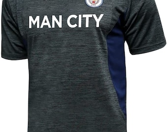 Camiseta de fútbol con teñido espacial y licencia oficial del Manchester City: nombre y número personalizados.