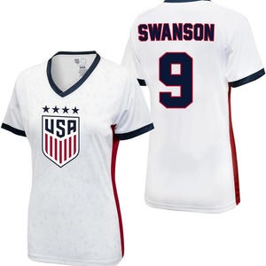 2023 U.S. Soccer USWNT Ladies Champion 4 STARS Game Day Shirt Women Poly T-Shirt - Women&#39;s Soccer  World Cup - Swanson 9 Womens