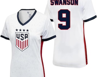 USWNT 4 Stars Champion V-Neck Shirt - 2023 Women's Soccer Poly T-Shirt