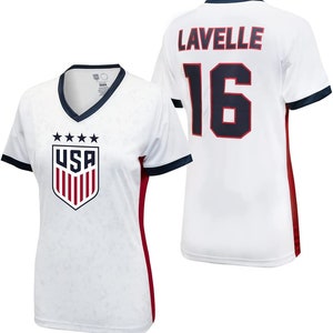 2023 U.S. Soccer USWNT Ladies Champion 4 STARS Game Day Shirt Women Poly T-Shirt - Women&#39;s Soccer  World Cup- Lavelle 16