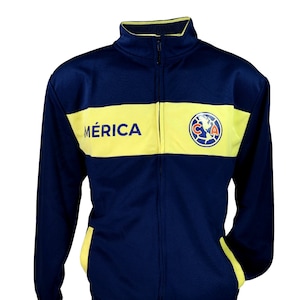 Icon Sports Men Club America Officially Zipper Soccer Jacket S Grade - BLUE Custom Name & Number