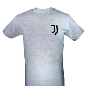 Juventus Officially Licensed Soccer T-Shirt Cotton Tee Logo - Heather Gray  Custom Your Name & Number