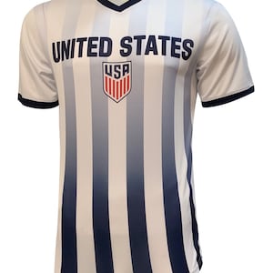 Icon Sports U.S. Soccer Federation USMNT Adult Game Day Soccer Poly T-Shirt Home Game Custom Your Name & Number