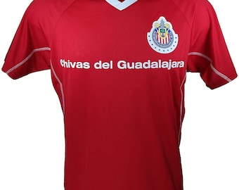Add Name & Number Chivas De Guadalajara Team Logo Official Adult Soccer Jersey - Home Red