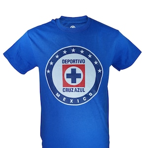 Cruz Azul Officially Licensed Soccer T-Shirt Cotton Tee -03 Home Blue  Custom Your Name & Number