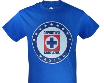 Camiseta de fútbol de Cruz Azul: Camiseta de algodón con licencia oficial, nombre y número personalizados