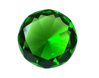 80mm Emerald Green Diamond Shaped Jewel Crystal Paperweight (Original Color)