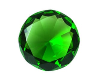 80mm Emerald Green Diamond Shaped Jewel Crystal Paperweight (Original Color)