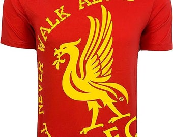 Liverpool FC Liverbird Logo Official T-Shirt - Deep Heather Name and Number