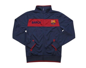 FC Barcelona "Centering" Adult Full-Zip Track Jacket - Navy Custom Name & Number